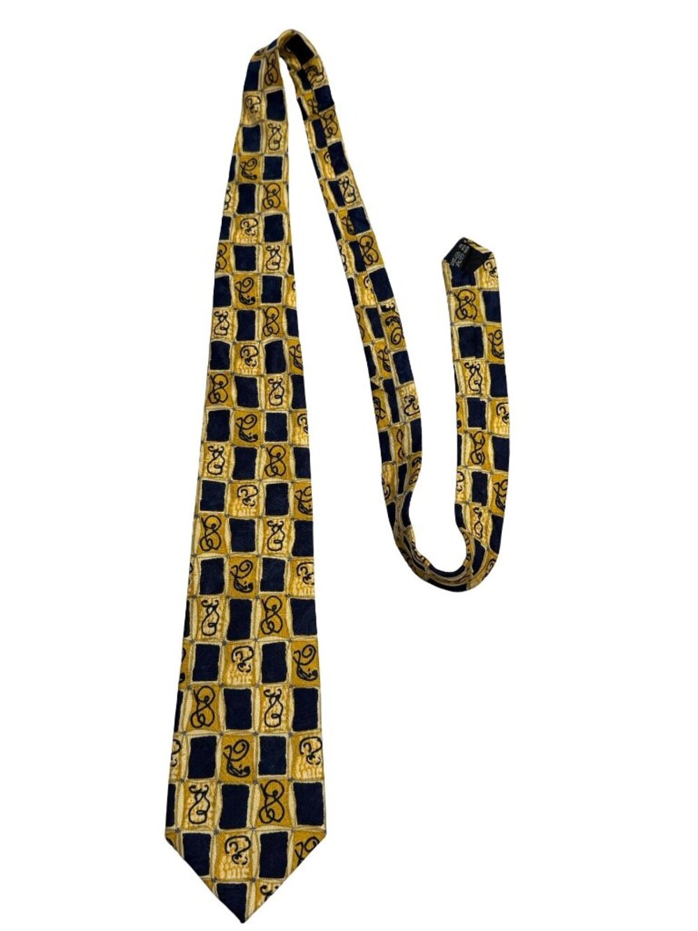 Vintage Bullock & Jones San Francisco 100% Silk Tie Made in France NIP Geometric